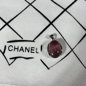 Estate Find- Silver Glass Purple Pendant